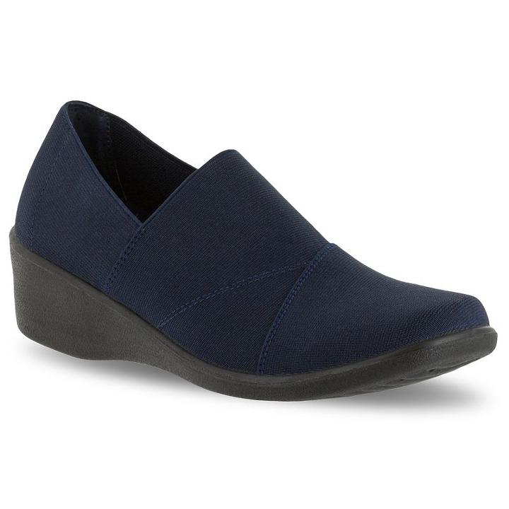 Easy Street Trance Women's Slip-on Wedges, Size: 6 N, Blue (navy)