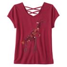 Girls Plus Size Mudd&reg; Criss-cross Lattice Back Tee, Size: 14 1/2, Pink