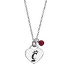 Fiora Sterling Silver Cincinnati Bearcats Heart Pendant Necklace, Women's, Size: 18, Red