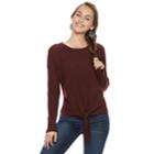 Juniors' Pink Republic Tie-front Sweater, Teens, Size: Medium, Purple