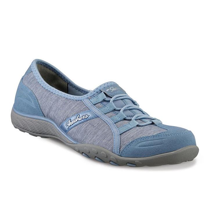 Skechers Relaxed Fit Breathe Easy Pretty Lady Women's Slip-on Shoes, Girl's, Size: 5, Med Blue