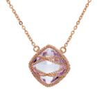Amethyst 18k Rose Gold Over Silver Chain-wrapped Necklace, Women's, Purple
