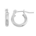 14k Gold Tube Hoop Earrings - 13 Mm, Women's, White