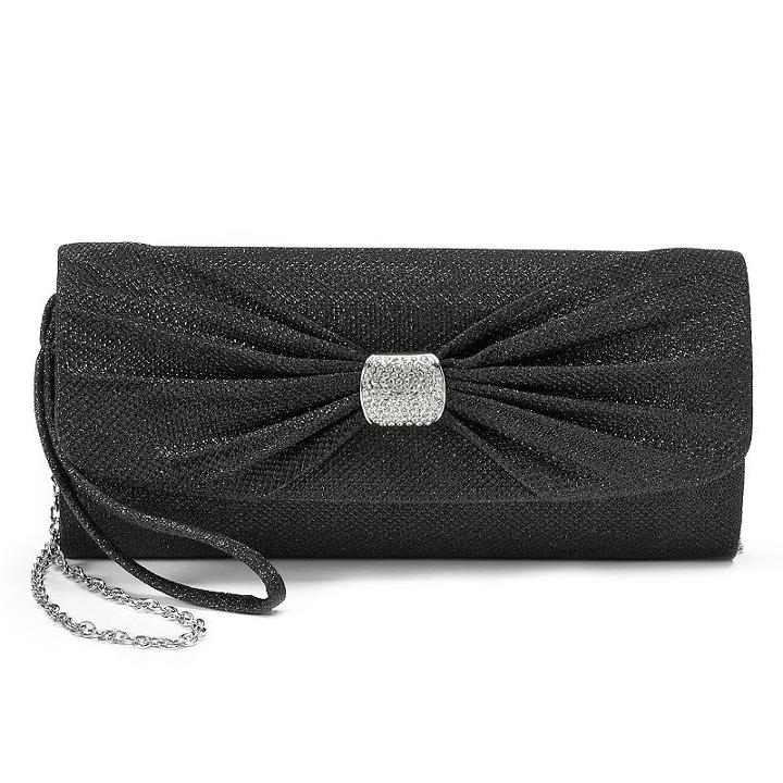 Gunne Sax By Jessica Mcclintock Peyton Rhinestone Glitter Bow Clutch, Women's, Black
