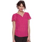 Women's Elle&trade; Chiffon High-low Hem Top, Size: Medium, Pink