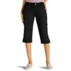 Petite Lee Skye Comfort Waist Skimmer Capris, Women's, Size: 4 Petite, Black