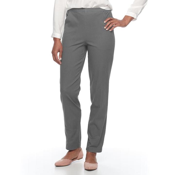Women's Croft & Barrow&reg; Pull-on Pants, Size: L Long, Med Grey