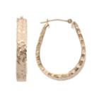 New York Gold Designs 10k Gold Basket Weave U-hoop Earrings, Women's, Yellow