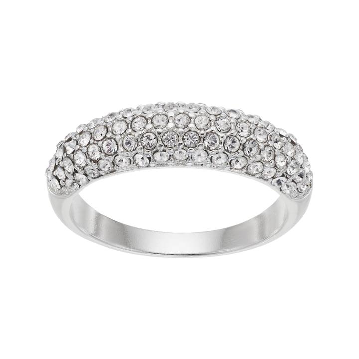 Brilliance Dome Ring With Swarovski Crystals, Women's, Size: 7, Silver Tone