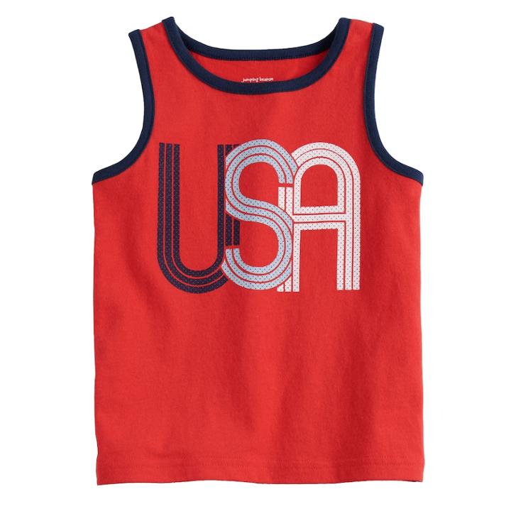 Toddler Boy Jumping Beans&reg; Usa Jersey Tank Top, Size: 3t, Med Red