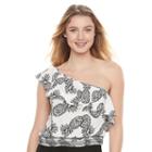 Juniors' Candie's&reg; One Shoulder Crop Top, Girl's, Size: Xs, Black