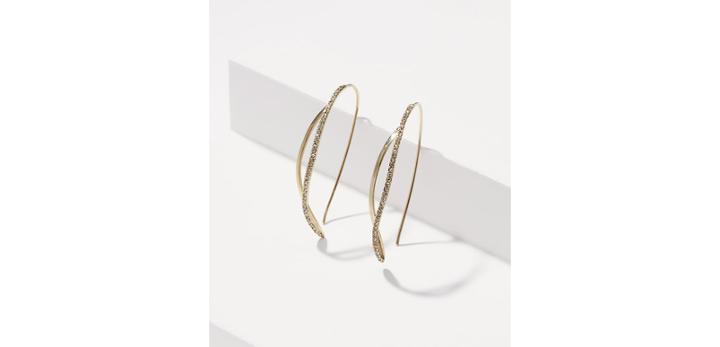 Loft Pave Twist Drop Earrings