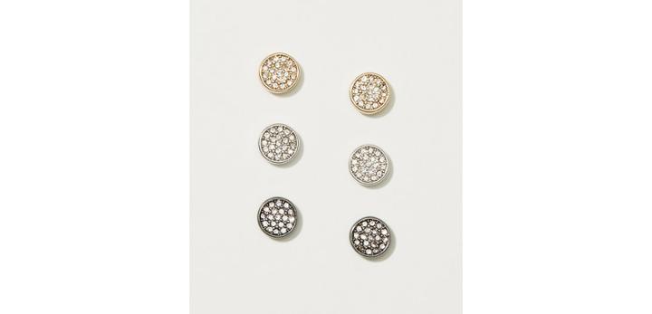 Loft Mixed Pave Stud Earring Set
