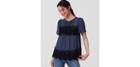 Loft Lace Stripe Swing Top
