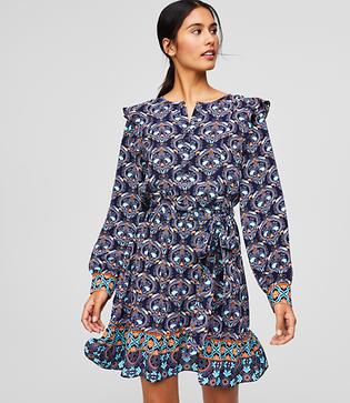 Loft Shoulder Ruffle Shirtdress