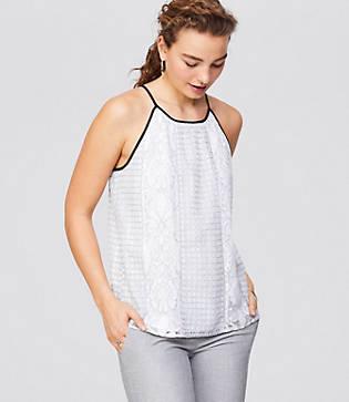 Loft Mixed Lace Halter Cami