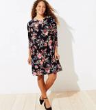 Loft Plus Floral 3/4 Sleeve Swing Dress