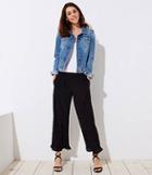 Loft Polka Dot Ruffle Wide Leg Crop Pants