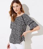 Loft Bloom Flounce Mixed Media Top