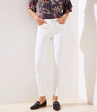 Loft Curvy Slim Pocket Skinny Jeans In White
