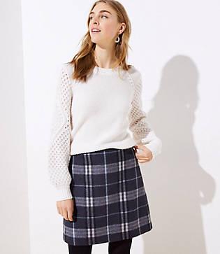 Loft Plaid Shift Skirt