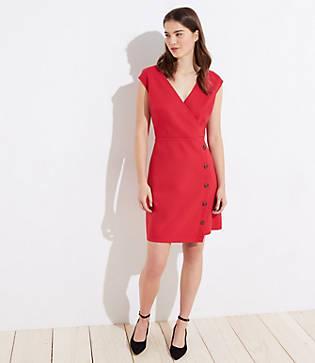 Loft Side Button Wrap Dress