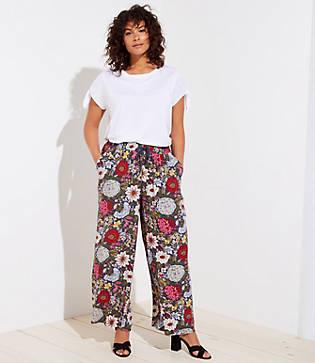 Loft Plus Hydrangea Garden Fluid Drawstring Pants