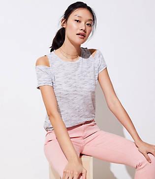 Loft Spacedye Cold Shoulder Vintage Soft Tee