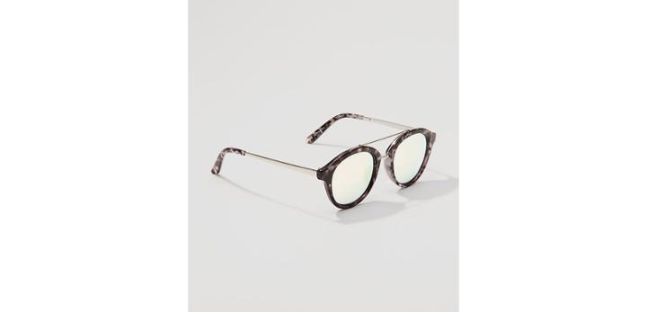 Loft Mirrored Bar Round Sunglasses