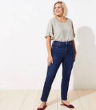 Loft Plus High Rise Straight Leg Jeans In Original Dark Indigo Wash