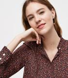Loft Mini Floral Ruffle Utility Blouse