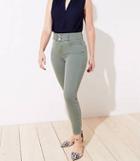 Loft Curvy Double Shank High Rise Slim Pocket Skinny Jeans In Evergreen Haze