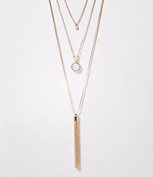 Loft Stone Tassel Pendant Necklace Set