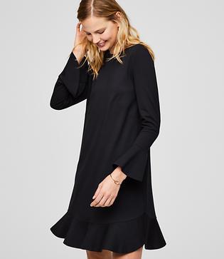 Loft Ponte Flounce Dress
