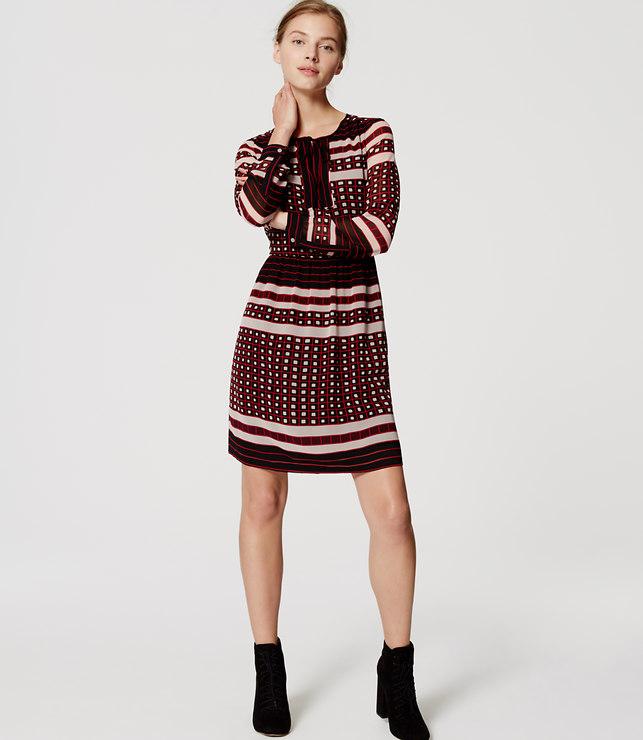 Loft Square Stripe Shirtdress