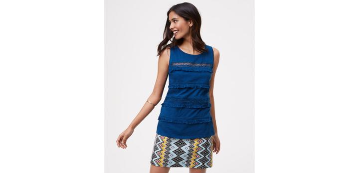 Loft Lacy Fringe Shell