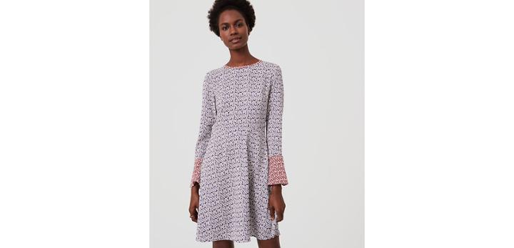 Loft Magnolia Bell Sleeve Dress