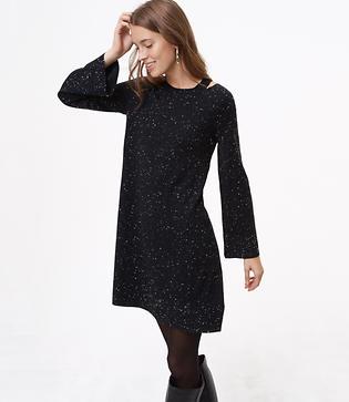 Loft Flecked Cutout Sweater Dress