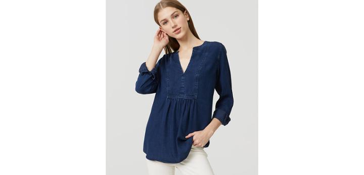 Loft Chambray Bib Shirt