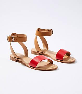Loft Two Tone Ankle Strap Sandals
