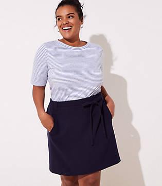 Loft Plus Tie Waist Shift Skirt