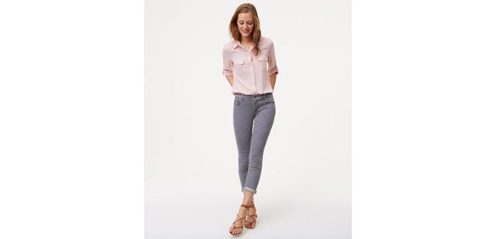 Loft Modern Skinny Crop Jeans In Vivid Grey Wash