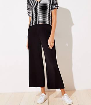 Loft Pleated Wide Leg Crop Pants