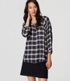 Loft Plaid Peasant Blouse