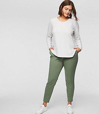 Loft Plus Heathered Striped Shirttail Tee