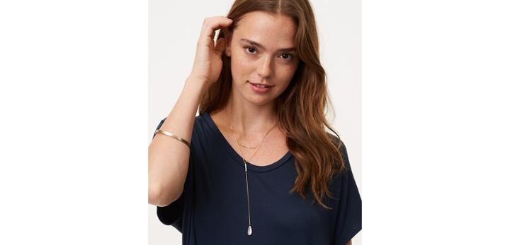 Loft Pearlized Stone Y Necklace