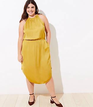 Loft Plus Ruffle Halter Dress