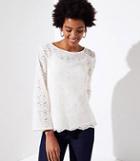 Loft Floral Lace Button Back Top