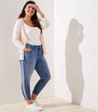 Loft Plus Skinny Jeans In Velvet Stripe