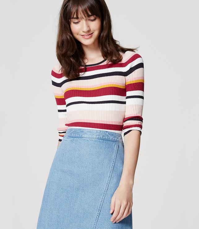 Loft Blockstripe Ribbed Sweater